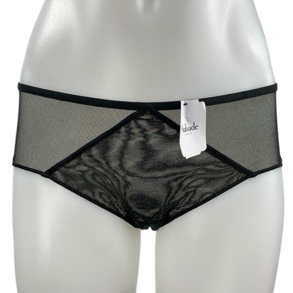 NEW Aubade Women's Black Sheer Mesh See Through Panty Undies Lingerie Size S